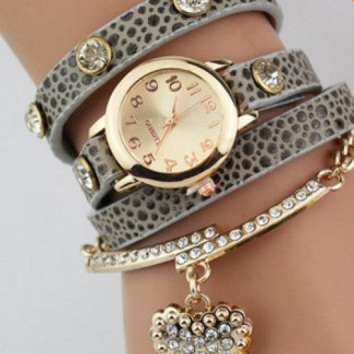  new arrive 6 colors luxury heart pendant bracelet wristwatches women dress watches relogio feminino montre femme WQ209